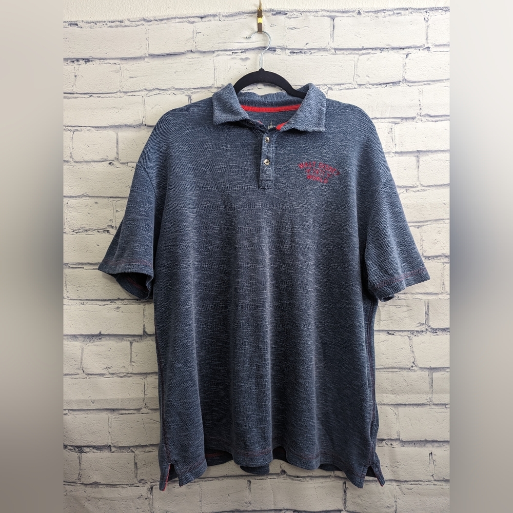 Walt Disney World Parks Blue Embroidered Polo Shirt Men's Size Large
